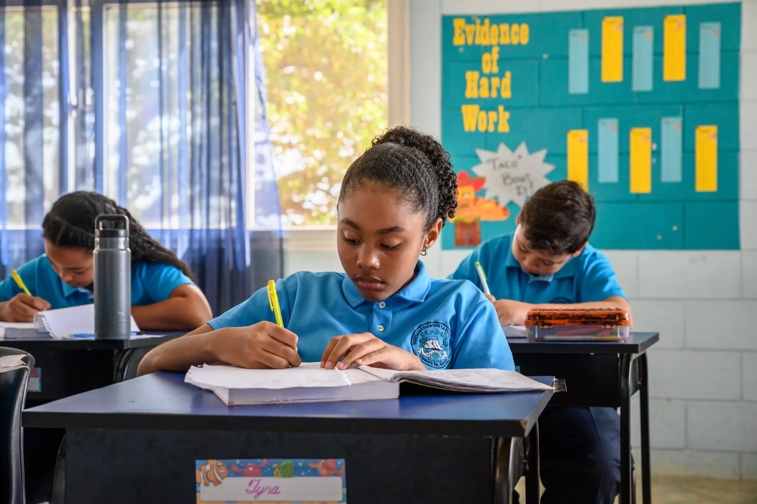 Girl student in Roatan, Honduras